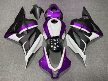 Purchase 2009-2012 White Purple Matte Black Star Honda CBR600RR Motorcycle Fairings UK