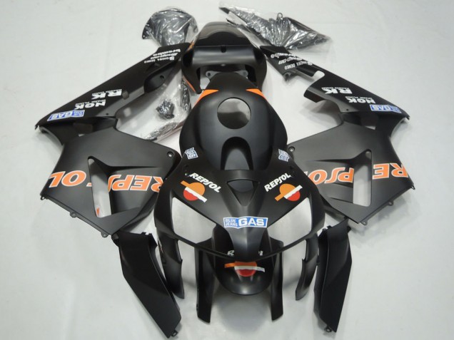 Purchase 2003-2004 Matte Black Orange Repsol Honda CBR600RR Motorcycle Fairings UK