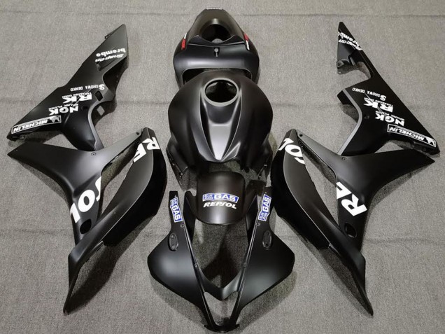Purchase 2007-2008 Matte Black White Repsol Honda CBR600RR Motorcycle Fairings UK