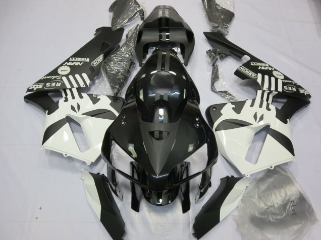 Purchase 2005-2006 White Matte Black Puisher Logo Honda CBR600RR Motorcycle Fairings UK