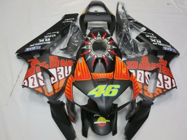 Purchase 2003-2004 Matte Black Orange Yellow Rossi 46 Honda CBR600RR Motorcycle Fairings UK