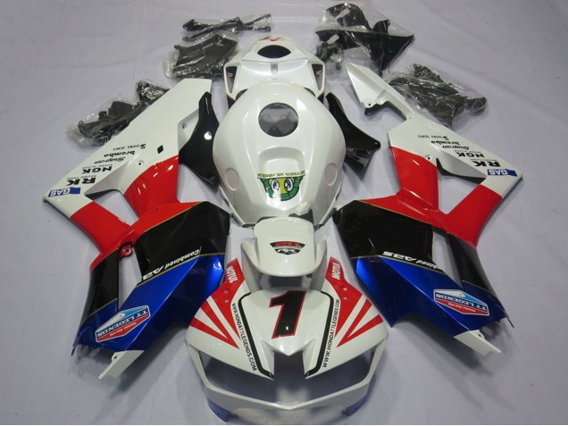 Purchase 2013-2023 White Red Blue Black Number 1 Honda CBR600RR Motorcycle Fairings UK