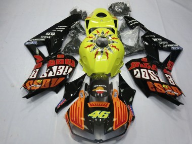 Purchase 2013-2023 Yellow Orange Glossy Black Rossi 46 Honda CBR600RR Motorcycle Fairings UK