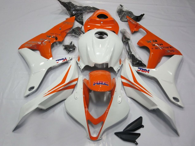 Purchase 2007-2008 White Orange HRC Honda CBR600RR Motorcycle Fairings UK