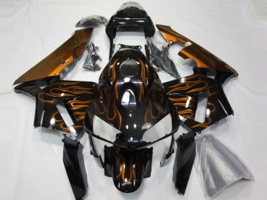 Purchase 2003-2004 Glossy Black Orange Flame Honda CBR600RR Motorcycle Fairings UK