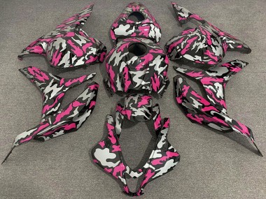 Purchase 2009-2012 Pink Silver Camouflage Honda CBR600RR Motorcycle Fairings UK