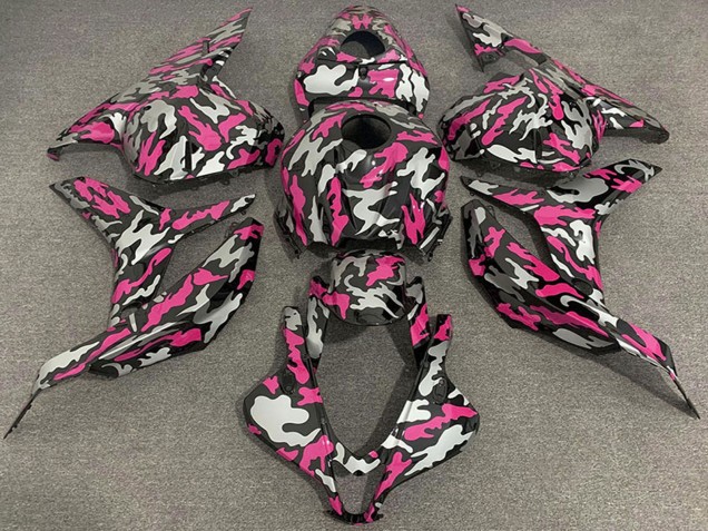 Purchase 2009-2012 Pink Silver Camouflage Honda CBR600RR Motorcycle Fairings UK
