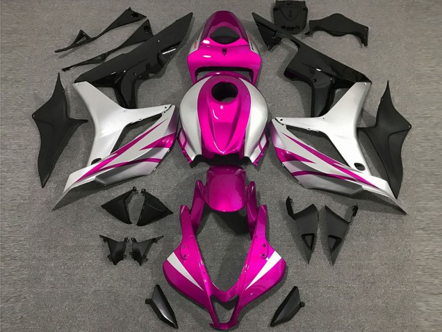 Purchase 2007-2008 Silver Pink Glossy Black OEM Style Honda CBR600RR Motorcycle Fairings UK