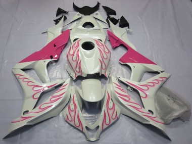 Purchase 2007-2008 White Pink Flame Honda CBR600RR Motorcycle Fairings UK