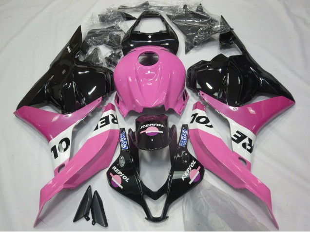 Purchase 2009-2012 Pink White Glossy Black Repsol Honda CBR600RR Motorcycle Fairings UK