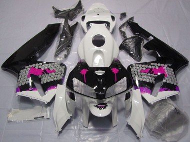 Purchase 2005-2006 Pink Splatter on Glossy Black Honda CBR600RR Motorcycle Fairings UK