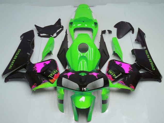 Purchase 2005-2006 Pink Splatter on Green Honda CBR600RR Motorcycle Fairings UK