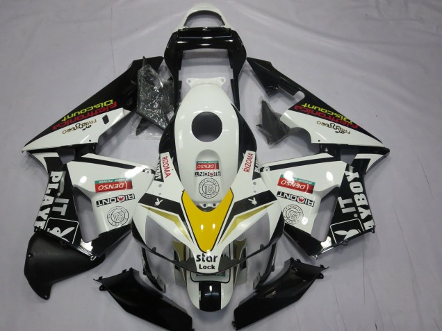 Purchase 2003-2004 White Yellow Glossy Black Playboy Style Honda CBR600RR Motorcycle Fairings UK