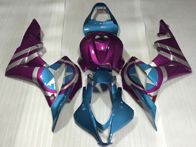 Purchase 2007-2008 Purple Light Blue Captain America Honda CBR600RR Motorcycle Fairings UK