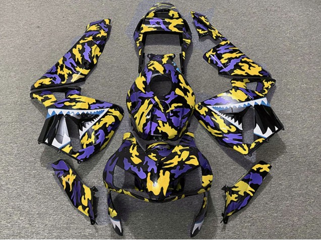 Purchase 2003-2004 Purple Yellow Camouflage Shark Honda CBR600RR Motorcycle Fairings UK