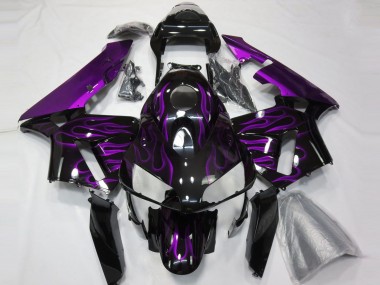 Purchase 2003-2004 Glossy Black Purple Flame Honda CBR600RR Motorcycle Fairings UK