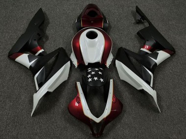 Purchase 2009-2012 White Red Matte Black Star Honda CBR600RR Motorcycle Fairings UK