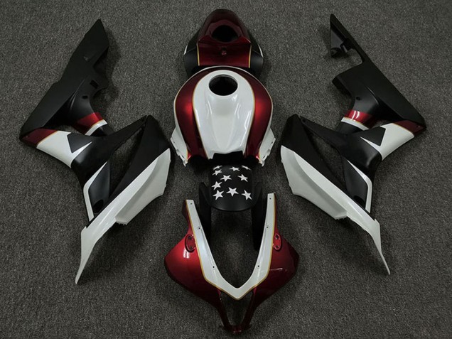 Purchase 2009-2012 White Red Matte Black Star Honda CBR600RR Motorcycle Fairings UK