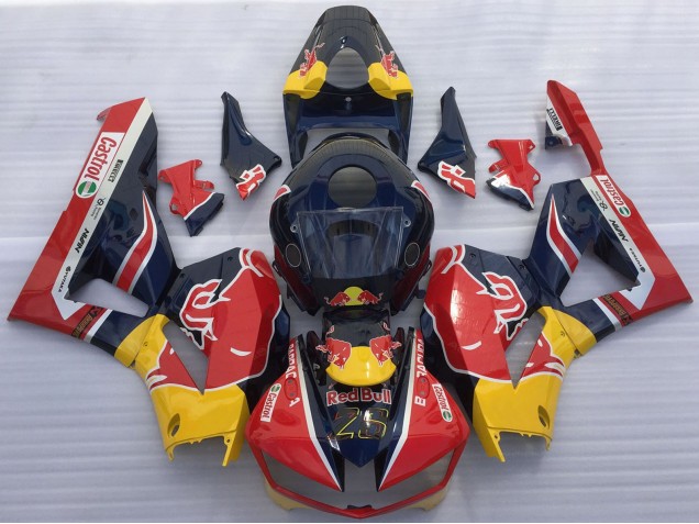 Purchase 2013-2023 Dark Blue Yellow Red Bull Honda CBR600RR Motorcycle Fairings UK