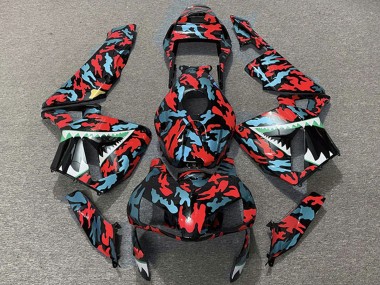 Purchase 2003-2004 Red Blue Camouflage Shark Honda CBR600RR Motorcycle Fairings UK