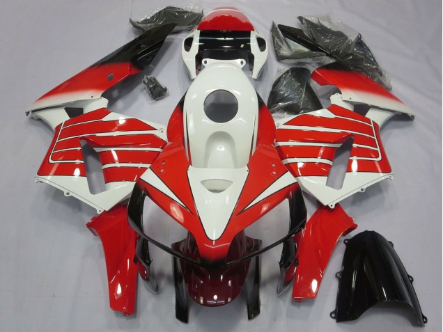 Purchase 2005-2006 White Red Black Large Stripe Honda CBR600RR Motorcycle Fairings UK