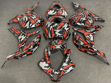 Purchase 2009-2012 Red Grey Camouflage Honda CBR600RR Motorcycle Fairings UK