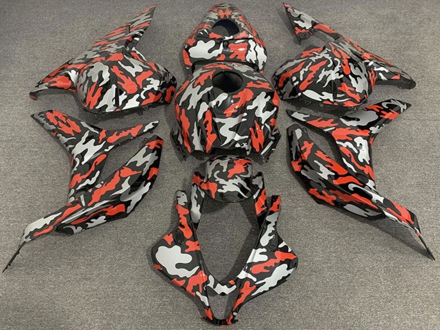 Purchase 2009-2012 Red Grey Camouflage Honda CBR600RR Motorcycle Fairings UK