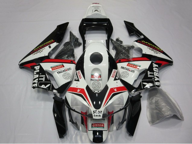 Purchase 2003-2004 White Red Glossy Black Playboy Honda CBR600RR Motorcycle Fairings UK