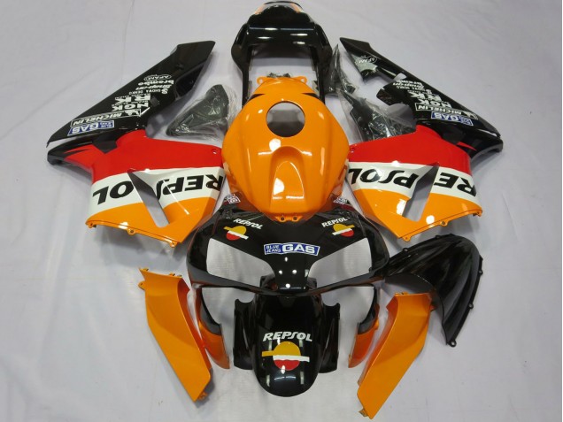 Purchase 2003-2004 Orange White Red Glossy Black Repsol Honda CBR600RR Complete Motorcycle Fairings UK