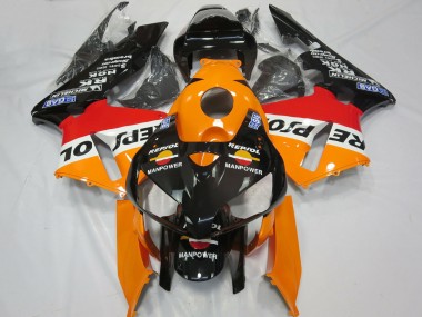 Purchase 2005-2006 Orange White Red Glossy Black Repsol Man Power Honda CBR600RR Motorcycle Fairings UK