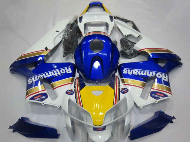 Purchase 2005-2006 White Blue Yellow Rothmans Honda CBR600RR Motorcycle Fairings UK