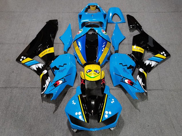 Purchase 2013-2023 Blue Yellow Glossy Black Shark Honda CBR600RR Motorcycle Fairings UK