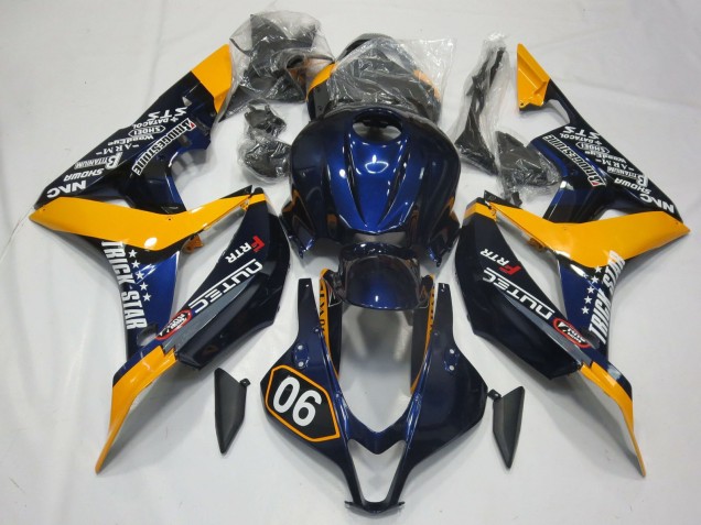 Purchase 2007-2008 Orange Blue Glossy Black Honda CBR600RR Motorcycle Fairings UK