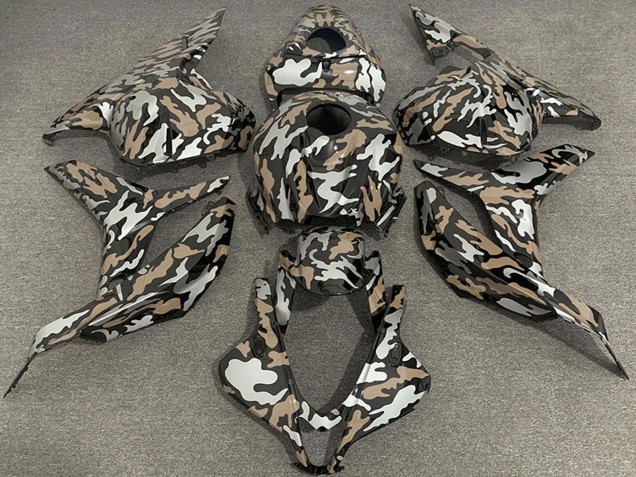 Purchase 2009-2012 Tan Silver Camouflage Honda CBR600RR Motorcycle Fairings UK