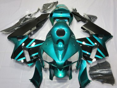 Purchase 2005-2006 Teal Glossy Black Design Honda CBR600RR Motorcycle Fairings UK