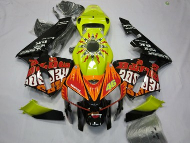 Purchase 2005-2006 Vibrant Yellow Black Rossi Honda CBR600RR Motorcycle Fairings UK