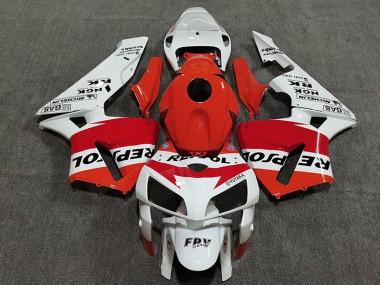 Purchase 2005-2006 Orange White Red Glossy Black Repsol Style Honda CBR600RR Motorcycle Fairings UK