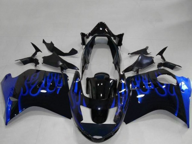 Purchase 1996-2007 Glossy Black Blue Flame Honda CBR1100XX Blackbird Motorcycle Fairings UK