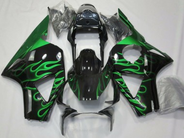 Purchase 2002-2003 Glossy Black Green Flame Honda CBR954RR Motorcycle Fairings UK