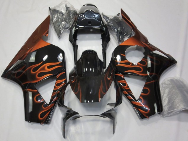 Purchase 2002-2003 Glossy Black Orange Flame Honda CBR954RR Motorcycle Fairings UK