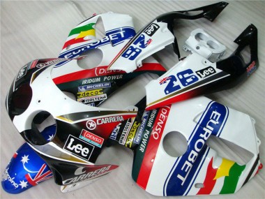 Purchase 1990-1998 White Blue Red Yellow Green Carrera EuroBet Lee Honda CBR250RR Motorcycle Fairings UK