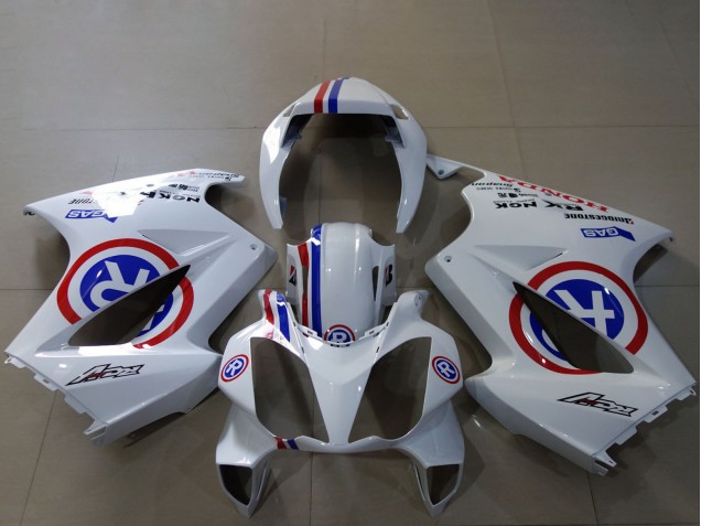 Purchase 2002-2013 White Blue Red Custom R Honda VFR 800 Motorcycle Fairings UK