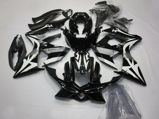 Purchase 2009-2016 Glossy Black and White Suzuki GSXR 1000 Motorcycle Fairings UK