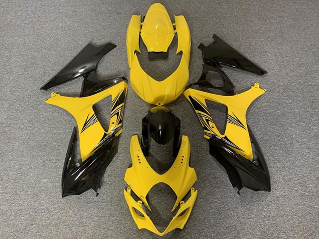 Purchase 2007-2008 Yellow Glossy Black Suzuki GSXR 1000 Motorcycle Fairings UK