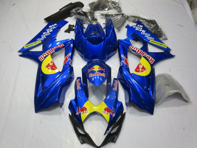 Purchase 2007-2008 Blue Yellow Red Bull Suzuki GSXR 1000 Motorcycle Fairings UK
