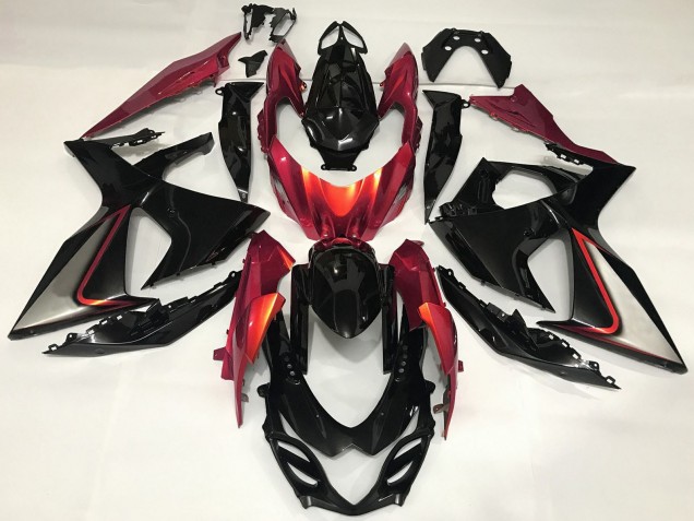 Purchase 2009-2016 Glossy Black Red Suzuki GSXR 1000 Motorcycle Fairing UK