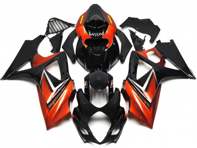 Purchase 2007-2008 Glossy Black Orange Suzuki GSXR 1000 Motorcycle Fairings UK