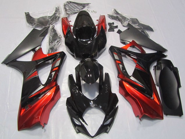 Purchase 2007-2008 Glossy Black Red Suzuki GSXR 1000 Motorcycle Fairings UK