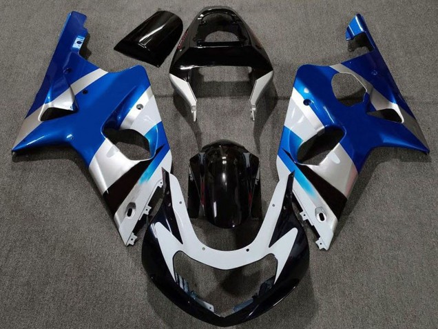 Purchase 2000-2002 Blue Silver Glossy Black OEM Style Suzuki GSXR 1000 Motorcycle Fairings UK