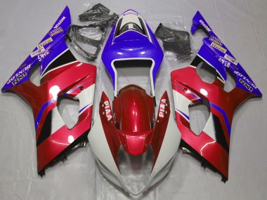Purchase 2003-2004 Candy Red White Blue Suzuki GSXR 1000 Motorcycle Fairings UK